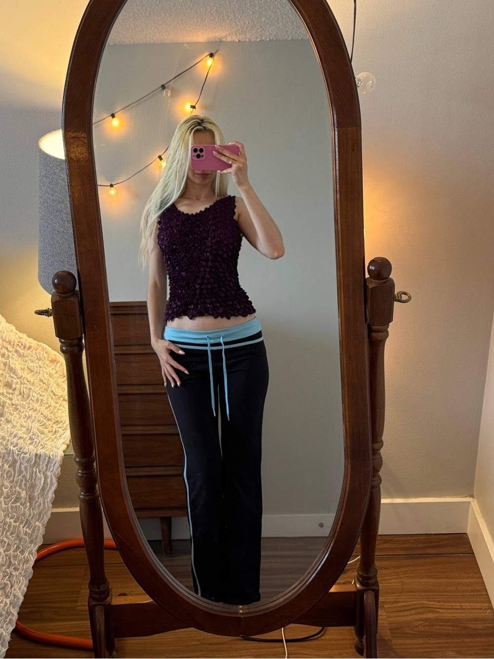 Y2K Yoga Tuff Athletics Black and Light Blue Athletic Pants